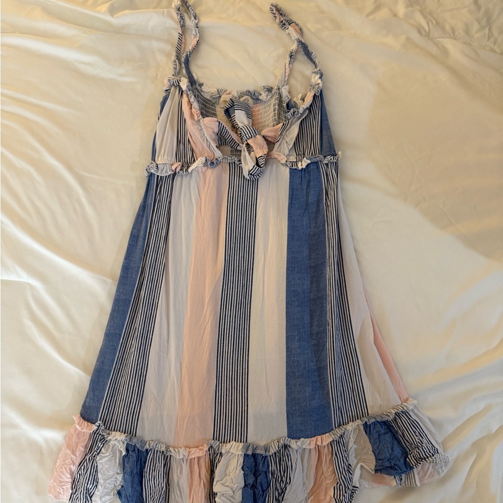 Ocean Drive Blue and Pink Striped Mini Dress